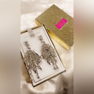 Stunning crystal rhinestone chandelier earrings for wedding or formal event